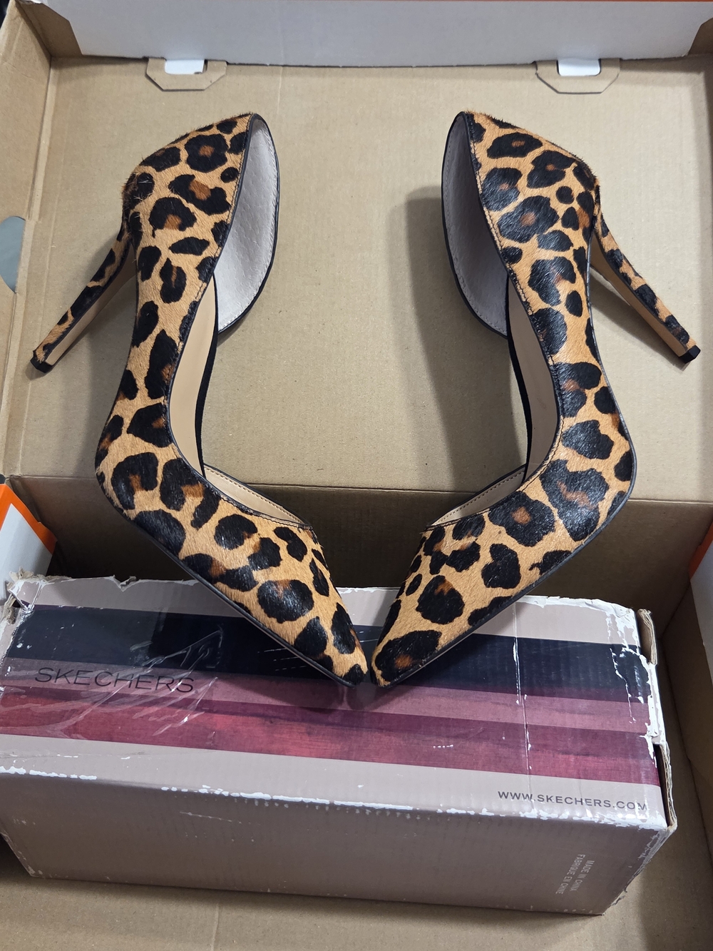 Leopard Print Pointed Toe Stiletto Pumps - Women's